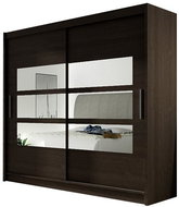 Nejlevnější nábytek Gamba III - černý mat / zrcadlo - Wardrobe