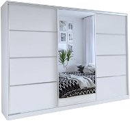 Šatní skříň Nejlevnější nábytek Litolaris 250 se zrcadlem - bílý mat - Šatní skříň