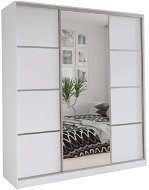 Nejlevnější nábytek Litolaris 180 se zrcadlem - bílý mat - Šatní skříň