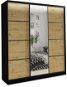 Nejlevnější nábytek Harazia 150 se zrcadlem - černý mat / dub artisan - Šatní skříň