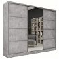 Nejlevnější nábytek Litolaris 250so zrkadlom – betón - Šatníková skriňa