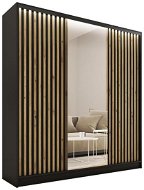 Nejlevnější nábytek Insular 3D 150 so zrkadlom – čierny mat/dub artisan - Šatníková skriňa