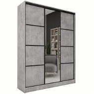 Nejlevnější nábytek Harazia 150 so zrkadlom – betón - Šatníková skriňa