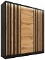 Šatní skříň Nejlevnější nábytek Insular 3D 150 bez zrcadla - černý mat / dub wotan - Šatní skříň