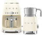 SMEG 50's Retro Style 1,4l 10 cup creamy + SMEG 50's Retro Style 0,6l creamy milk whisk - Set