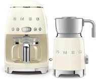 SMEG 50's Retro Style 1,4l 10 Tasse cremig + SMEG 50's Retro Style 0,6l cremig Milchschneebesen - Set
