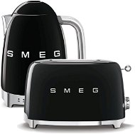 Wasserkocher SMEG 50's Retro Style 1,7l LED Anzeige schwarz + Toaster SMEG 50's Retro Styl - Set