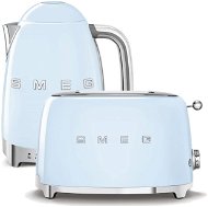 SMEG 50's Retro Style 1,7l vízforraló LED kijelző pasztellkék + SMEG 50's Retro Style 2x2 kenyérpirító pasztellkék 950W - Szett