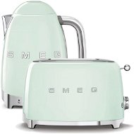 Wasserkocher SMEG 50's Retro Style 1,7l LED Anzeige pastellgrün + Toaster SMEG 50's - Set