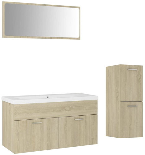 Shumee Set koupelnového nábytku dub sonoma dřevotříska - Bathroom Set - Main image