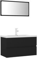 Shumee Set koupelnového nábytku černý dřevotříska - Bathroom Set