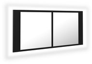 SHUMEE LED koupelnová skříňka se zrcadlem černá 100 × 12 × 45 cm akryl - Koupelnová skříňka