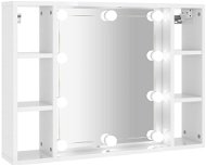 SHUMEE Zrcadlová skříňka s LED bílá s vysokým leskem 76 × 15 × 55 cm - Koupelnová skříňka