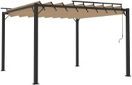 Shumee Altán s lamelovou střechou 3 × 3 m taupe tkanina a hliník - Zahradní altán