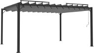 SHUMEE Altán s lamelovou střechou 3 x 3 x 2,05/2,25m antracitová tkanina a hliník - Zahradní altán