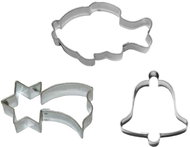 SMALL CHRISTMAS Set B 3 pcs 012 60-75 mm h. 2cm, tinned - Cookie Cutter