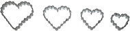 SMALL HEART Set of 4 pcs 706 60 × 55 mm serrated, tinned - Cookie Cutter