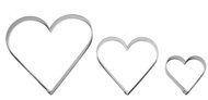 SMALL HEART Set of 3 pcs 729 118 × 111 mm large smooth, tinned - Cookie Cutter