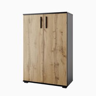 Cheapest furniture Nejby Gianni, black/oak wotan - Chest of Drawers