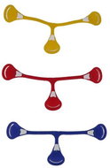 Snappi paperclip 3 pcs red / dark yellow / purple - Diaper Pins