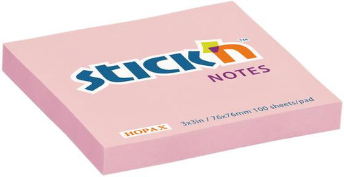 STICK´N 76 × 76 mm, pastel růžový, 100 lístků - Memo Pad - Main image