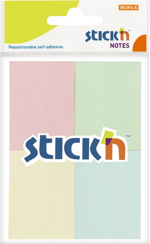 STICK´N 38 × 51 mm, pastel mix, 4 × 50 lístků - Memo Pad - Main image