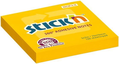 STICK´N 360° 76 x 76mm, Orange, 100 Leaves - Memo Pad - Main image