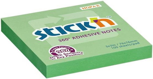 STICK´N 360° 76 x 76 mm, zöld, 100 lap - Jegyzettömb - Fő fotó