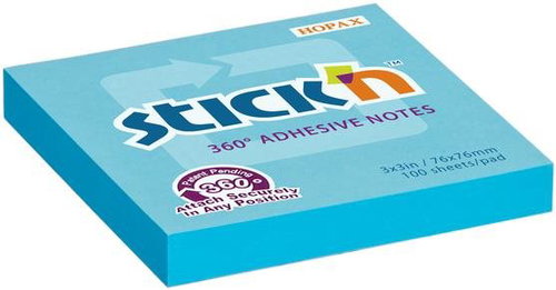 STICK´N 360° 76 x 76 mm, kék, 100 lap - Jegyzettömb - Fő fotó
