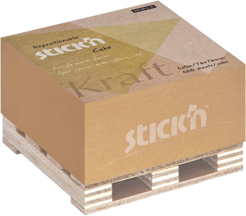 STICK´N KRAFT 76 × 76 mm, barna, 400 lap - Jegyzettömb - Fő fotó