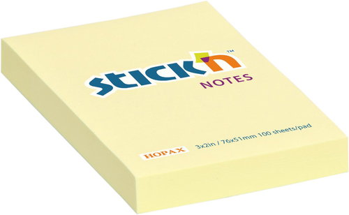 STICK´N 76 × 51 mm, žlutý, 100 lístků - Memo Pad - Main image