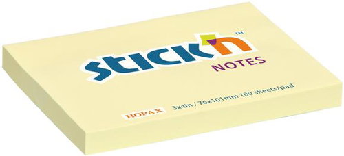 STICK´N 76 × 101 mm, žlutý, 100 lístků - Memo Pad - Main image