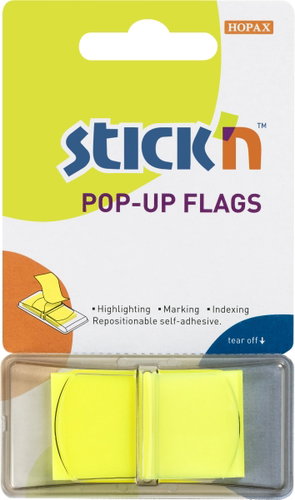 STICK´N POP-UP, 45 × 25 mm, žluté, 50 lístků - Samolepicí štítky - Hlavní obrázek