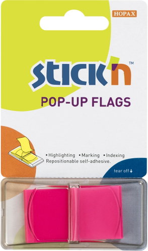 STICK´N POP-UP, 45 × 25 mm, růžové, 50 lístků - Self-Adhesive Labels - Main image