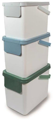 SNIPS Sorted waste bin 25 l 3 pcs white + lid mix - Rubbish Bin - Main image