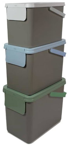 SNIPS Sorted waste bin 25 l 3 pcs grey + lid mix - Rubbish Bin - Main image