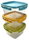 1-litre food storage jars, 3-piece set, assorted colours