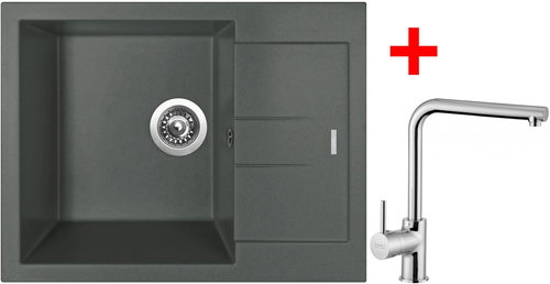 Sinks Amanda 650 Titanium + Elka - Kitchen Sink and Tap Set - Main image