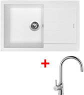 Sinks Amanda 780 Milk + Vitalia - Kitchen Sink and Tap Set