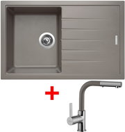 Sinks Best 780 Truffle + Enigma S GR - Kitchen Sink and Tap Set