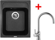 Sinks Classic 400 Granblack + Vitalia - Kitchen Sink and Tap Set
