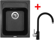 Sinks Classic 400 Granblack + Vitalia GR - Kitchen Sink and Tap Set