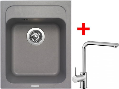 Sinks Classic 400 Titanium + Elka - Kitchen Sink and Tap Set - Main image