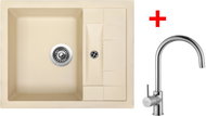 Sinks Crystal 615 Sahara + Vitalia - Kitchen Sink and Tap Set