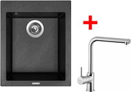 Sinks Cube 410 Metalblack + Elka - Kitchen Sink and Tap Set