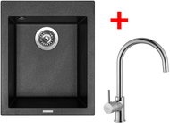 Sinks Cube 410 Metalblack + Vitalia - Kitchen Sink and Tap Set