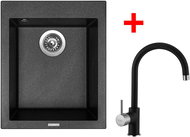 Sinks Cube 410 Metalblack + Vitalia GR - Kitchen Sink and Tap Set