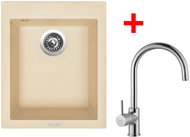Sinks Cube 410 Sahara + Vitalia - Kitchen Sink and Tap Set