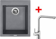 Sinks Cube 410 Titanium + Elka - Kitchen Sink and Tap Set