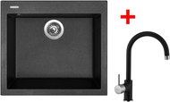 Sinks Cube 560 Granblack + Vitalia GR - Kitchen Sink and Tap Set